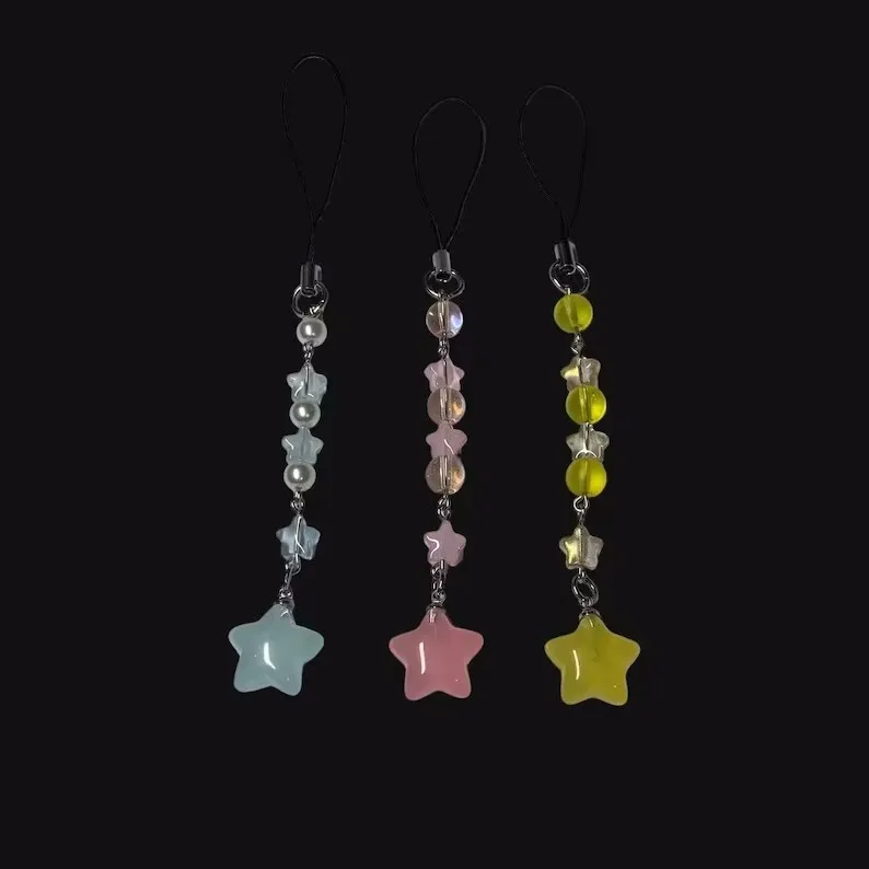 Jelly Star Beaded Phone Charm - Adorable Star Accessory and Jewelry
