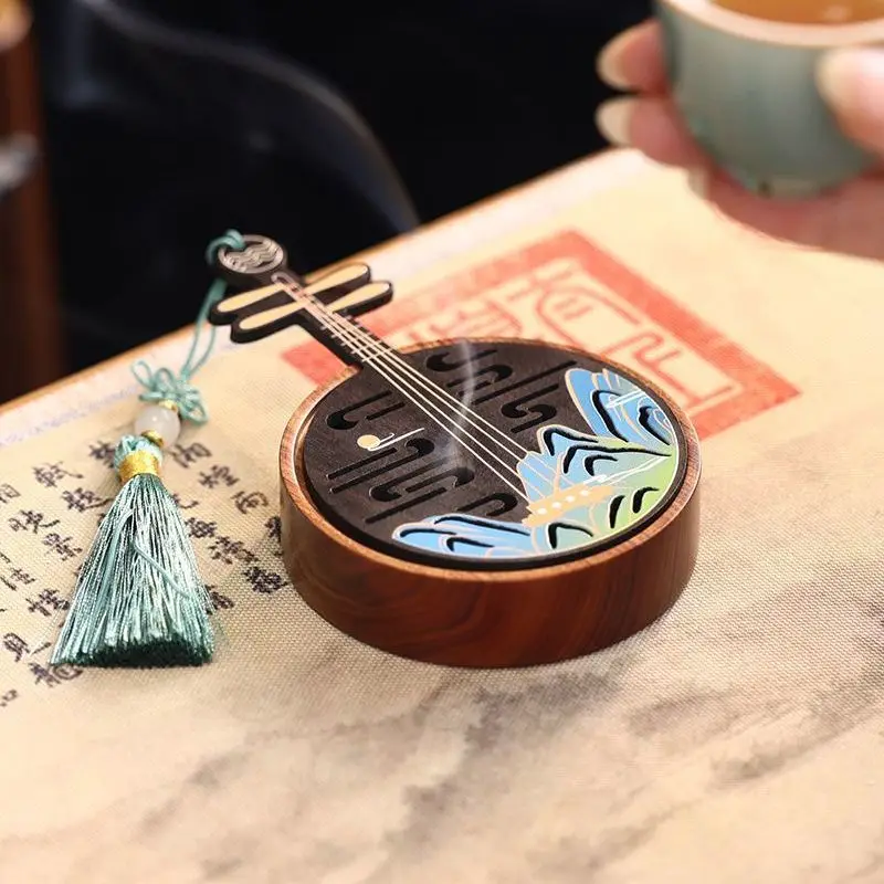 

Креативная деревянная дисковая курильница Yueqin для дома, дзен-орнамент, инструмент для благовоний, курильница из твердой древесины