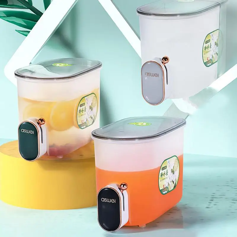 Fridge Drink Dispenser 5L Refrigerator Beverage Container With Faucet