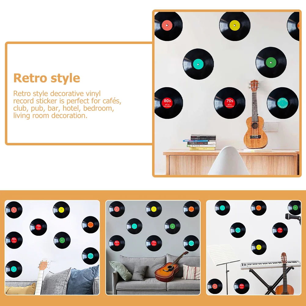8 stuks wanddecoratie voor vinylplaten, vinylplaat opgehangen aan de muur, record wanddecoratie, wanddecoratie voor retro cd-schijf, voor de decoratie van bars, cafés, willekeurig patroon 8 stuks wanddecoratie voor vinylplaten, vinylplaat opgehangen aan de muur, record wanddecoratie, wanddecoratie voor retro cd-schijf, voor de decoratie van bars, cafés, willekeurig patroon