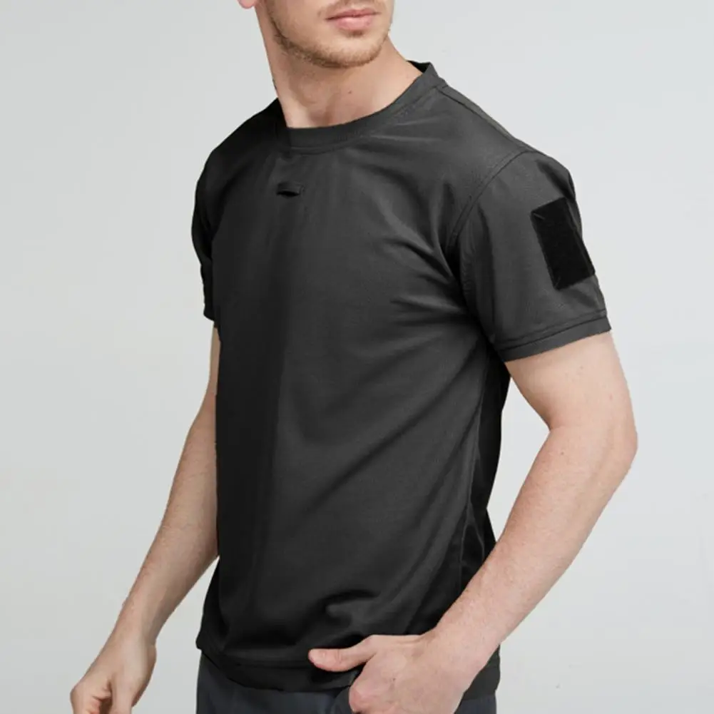 Summer Men Short Sleeve O Neck Quick Drying Outdoor Sports T shirt