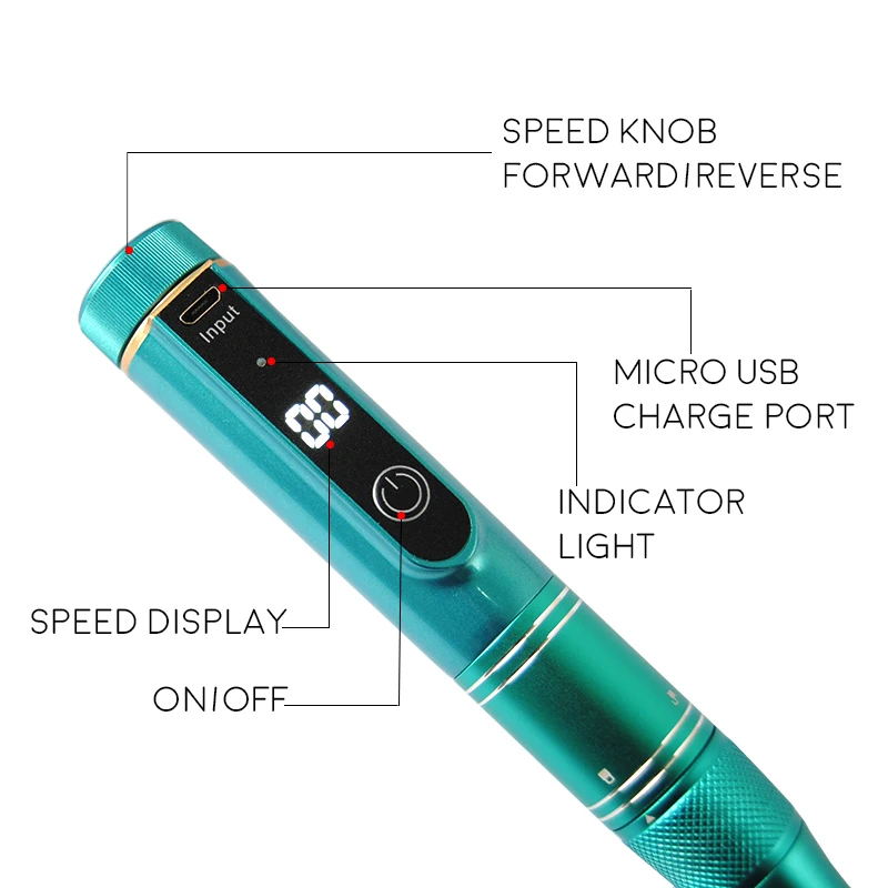 35000RPM Rechargeable Nail Drill Machine Portable Manicure Drill Nail Cuticle E-File Nail Polisher Cordless Nail Drill Machine 2