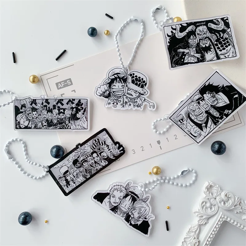 Anime ONE PIECE character Monkey D Luffy Trafalgar D Water Law acrylic keychain Chain bag ornaments Two dimensional peripheral