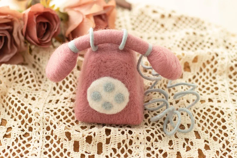 Puntelli per fotografia per neonati Mini libri da dottore in lana fatti a mano Decorazioni per computer telefonico per servizi fotografici in studio - immagine 4