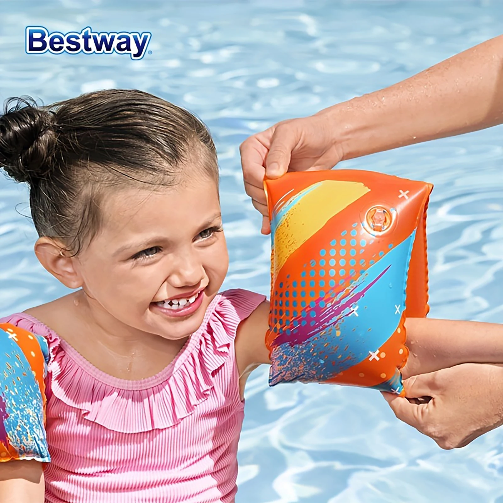 Bestway 32273 1PC Float Swimming Armband, Swimming Armband Inflatable Loop, Reel, Adult Float Reel