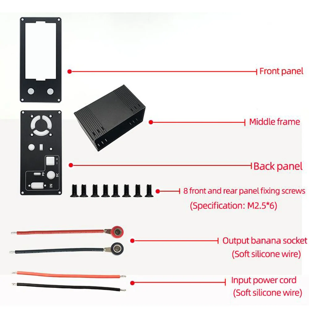 Aluminum Alloy Multiple Interfaces DIY Shell Kit for XYH3606 CNC DC Buck Boost Converter, Only Case DY