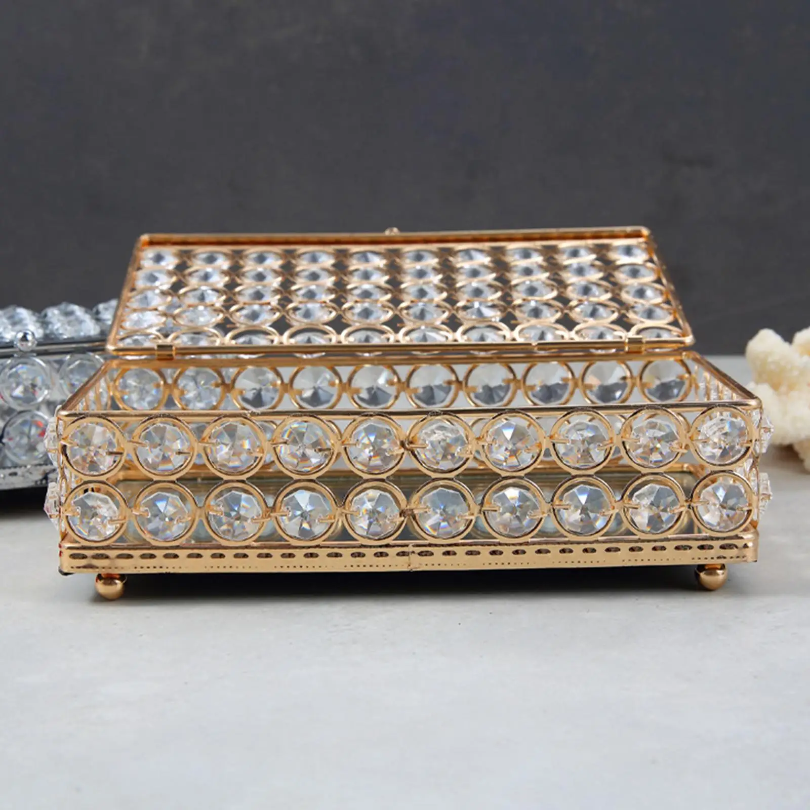 Jewelry Box Cosmetic Organizer Box Rings Case Elegant Earrings Rings Box for Bangles Bracelets Hairpin Necklaces Headwear