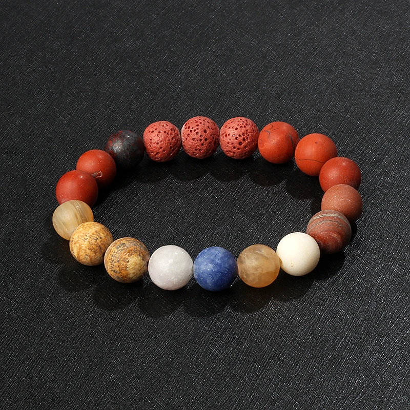 2022 Universe Solar System Bracelet Women New Natural Stone Eight Planets Bracelet Men Best Friends Gift Universe Couple Jewelry 