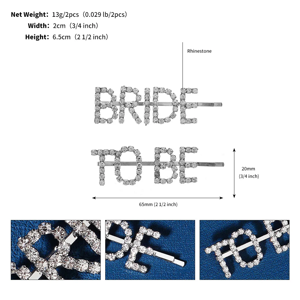 TO BE BRIDE Exquisite Rhinestone Bridal Hair Clips Fashion Headdress Hairpins Bridal Wedding Headpieces Hair Jewelry