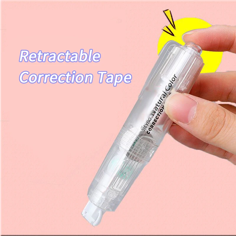 Refillable Retractable Quick Dry White Out Correction Tape Mini Small Japan Aesthetic Cute White Out with Easy to Use Kawaii