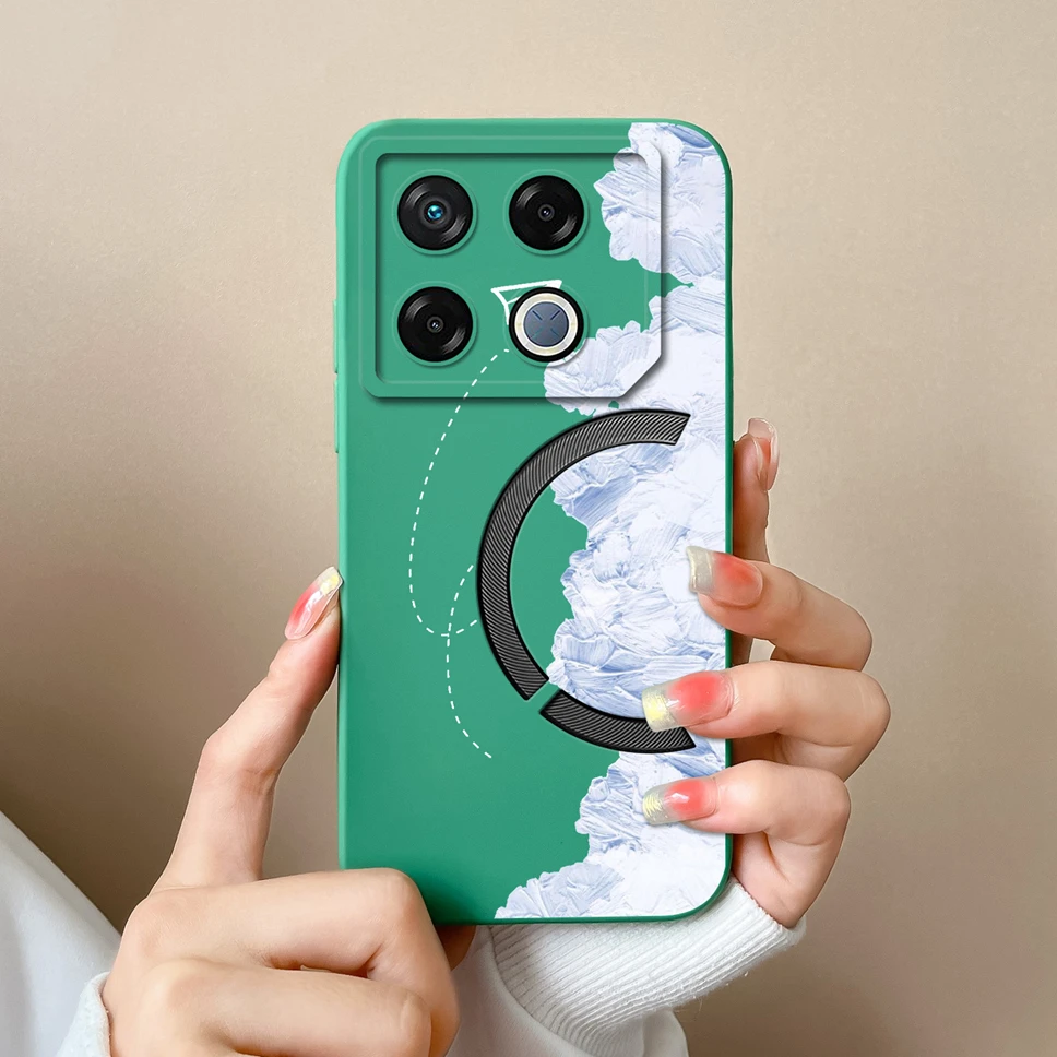 Cute Healing Pattern Soft Liquid Silicone Protective Phone Case Back Cover