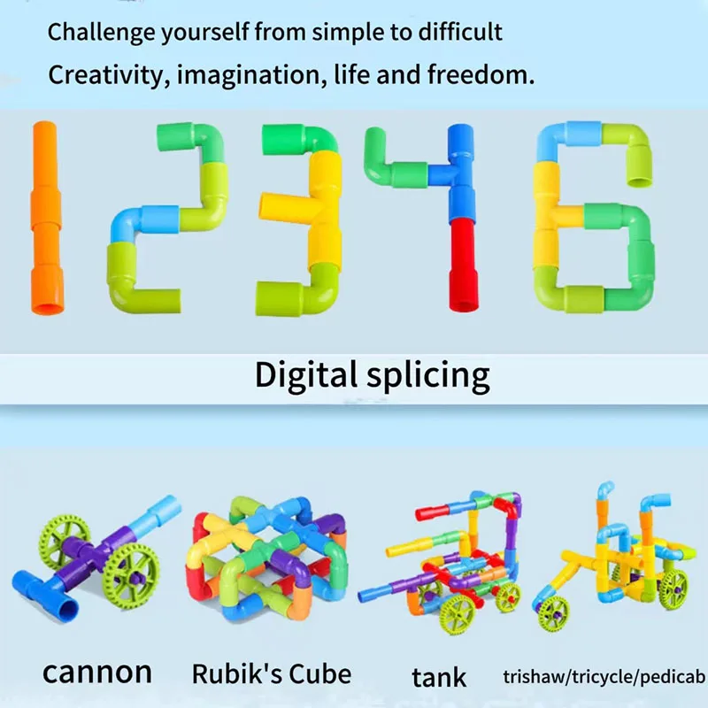 Pipe Building Block Toy Assembly Class Water Pipe Building Block Toy building block toys,pipe building toys,pipeline block puzzle toys