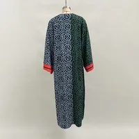 Elelgant V-Neck Simple Loose Dress Women 2025 Spring Summer Holiday Printing Patchwork Maxi Dress Casual - Image 5