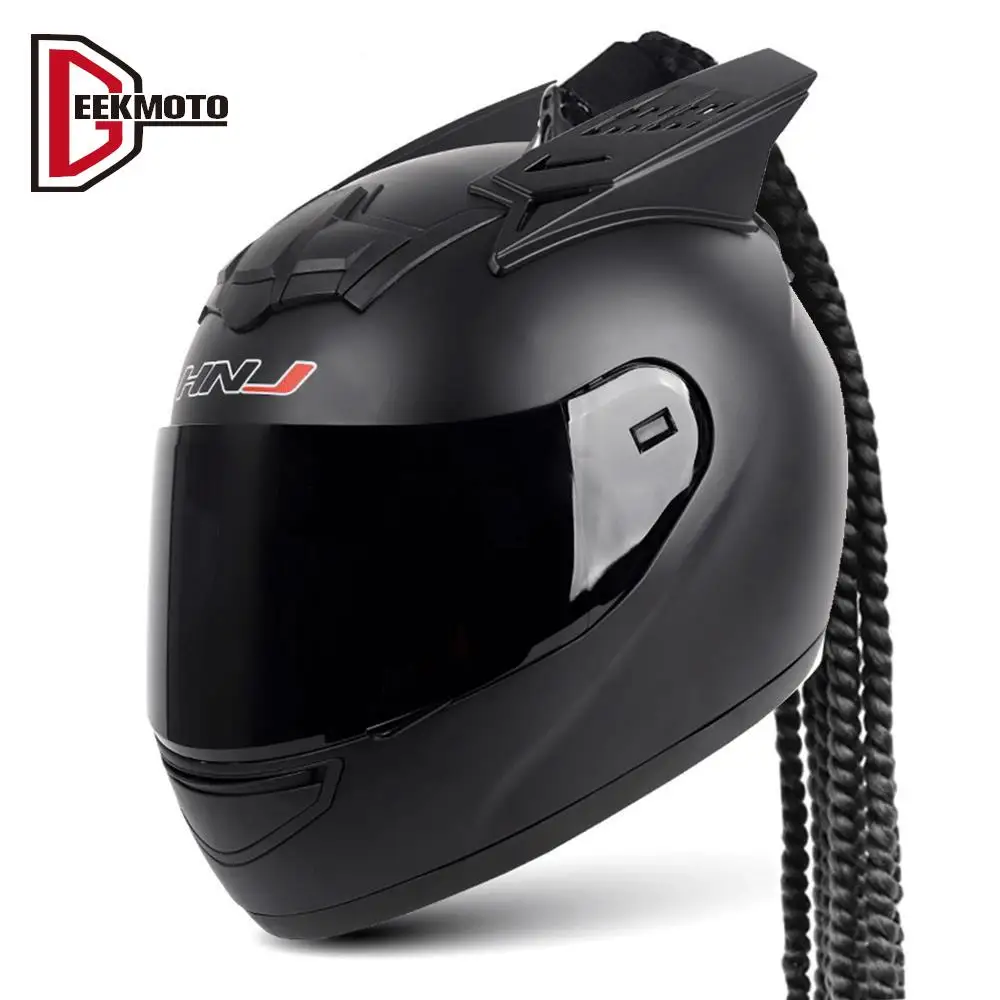 Helmet Motorcycle ECE DOT Approved Offroad Helmet Horns Creative Ear