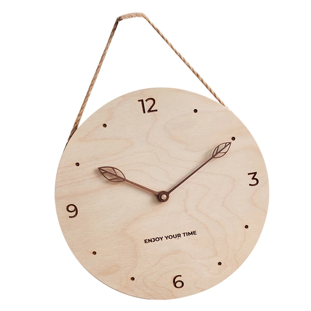 

1Pc Creative Clock Decoration Nordic Style Wood Clock Household Hanging Clock
