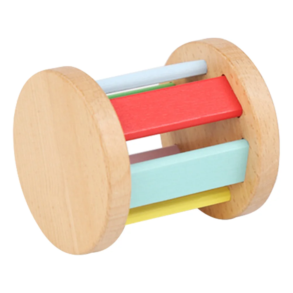 

Baby Rattles Grasping Plaything Music Early Educational Wooden Roller