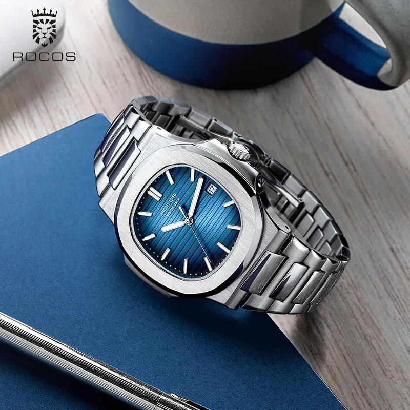 ROCOS Men's Automatic Mechanical Watches Nautilus Waterproof Steel Strip WristWatch Luxury Casual Elegant Sports Watch R0139 2