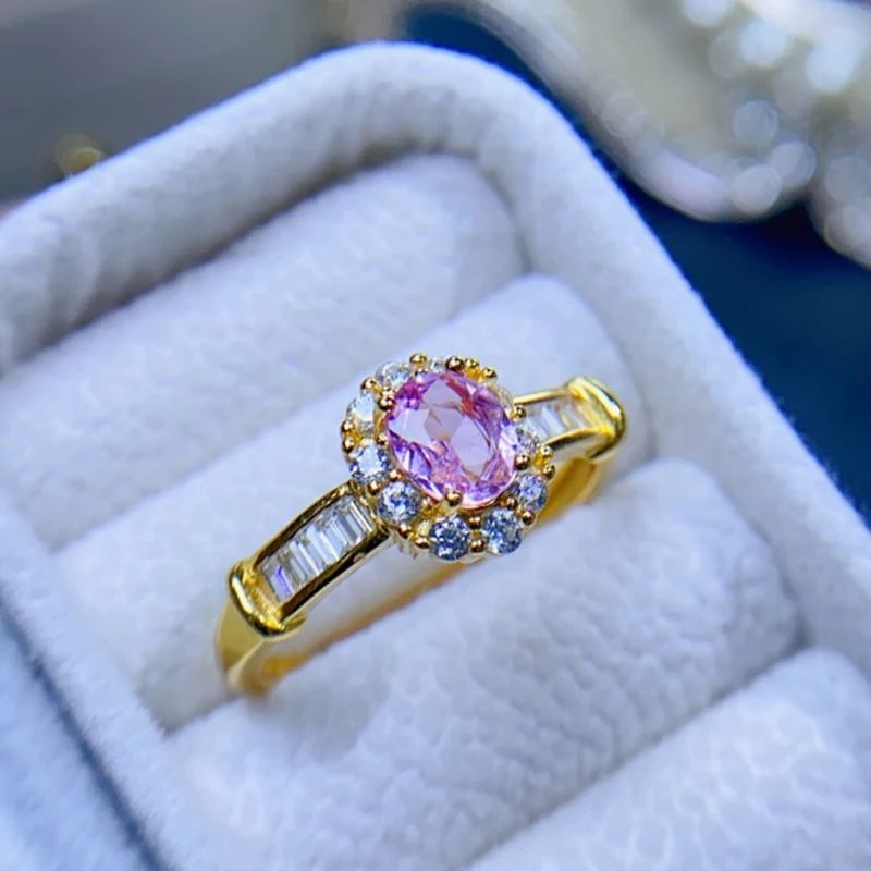 

Natural Pink Sapphire Rings for women silver 925 jewelry luxury gem stones 18k gold plated free shiping items