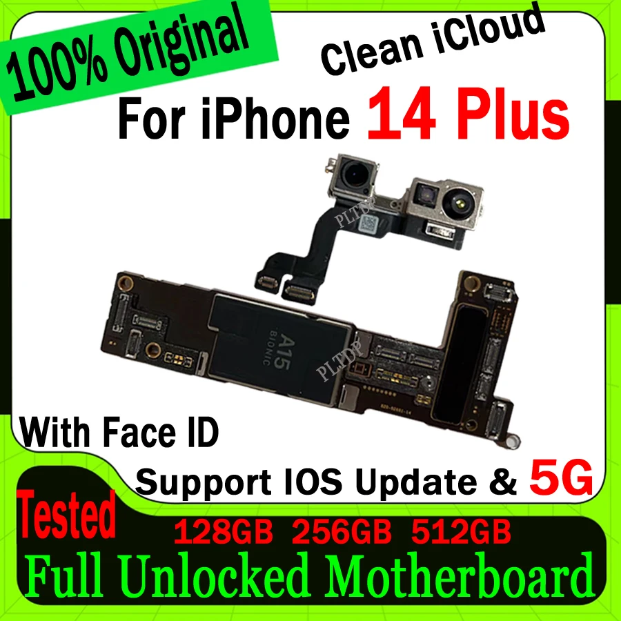 

For iPhone 14 Plus Motherboard E-SIM / SIM Version Logic Board 100% Original Unlock Support Update Mainboard Clean iCloud Plate