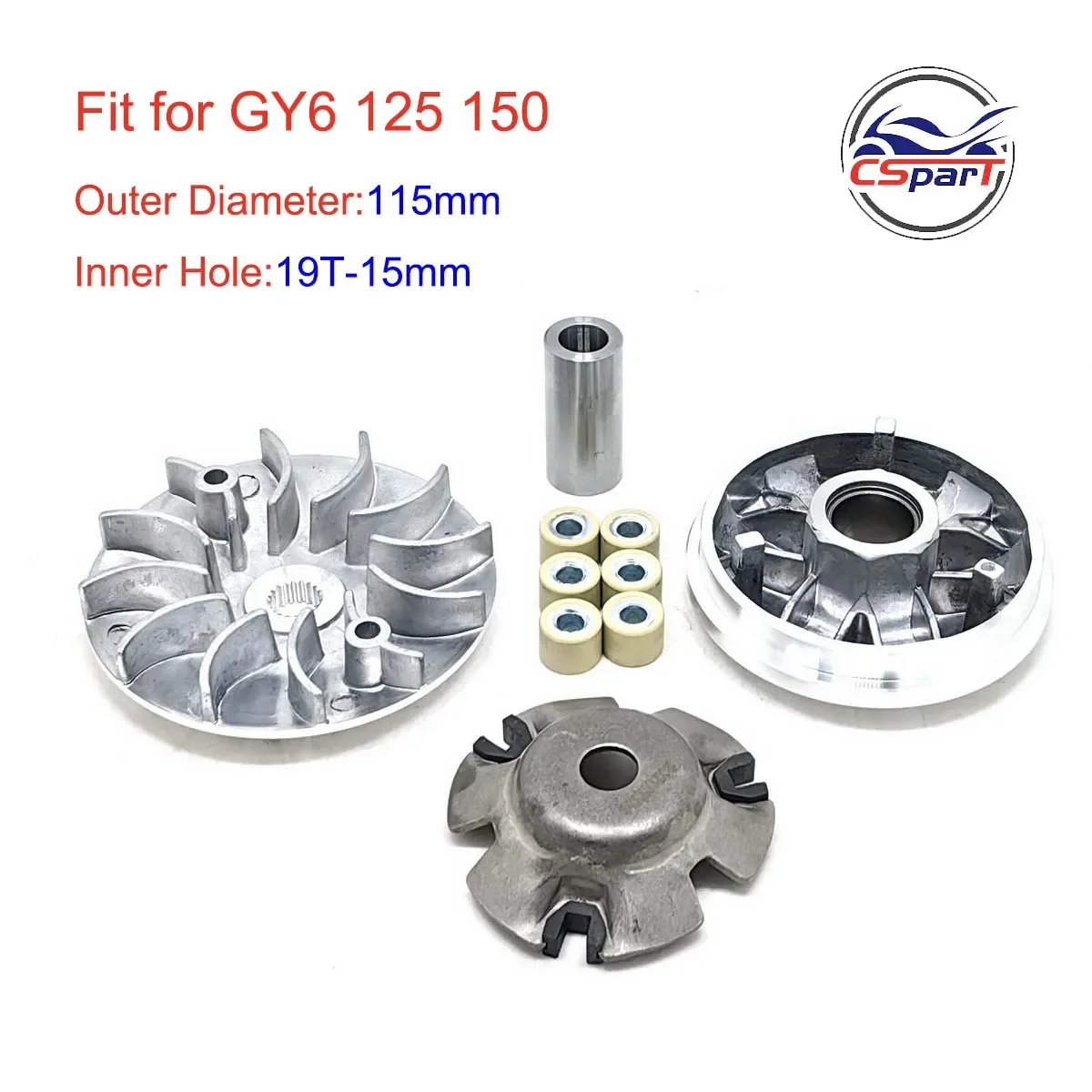 

Комплект вариатора 115 мм 19T GY6 125cc 150cc 152QMI 157QMJ Jonway Baja Kazuma Baotian, запчасти для скутера Go Kart ATV