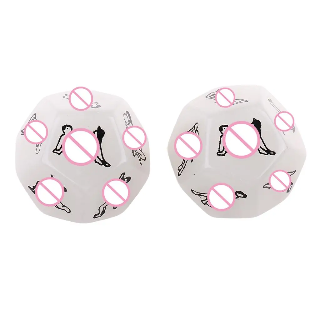 2Pack Glow 12 Position Dices For Bachelor Party or Adult Couples