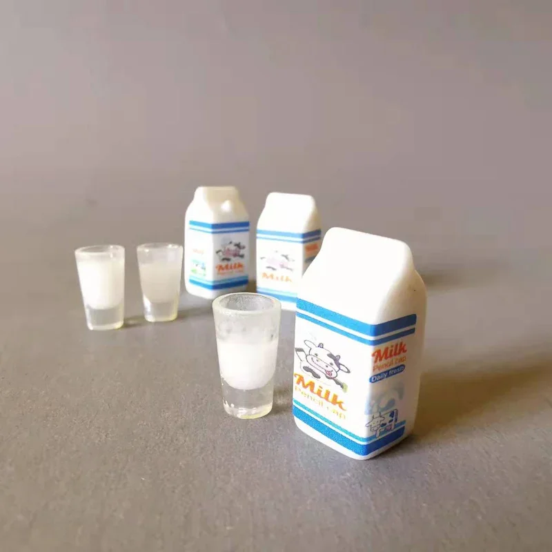10 pcs Milk Juice Cups Miniatures Artificial Cup Fruit Bottles Fairy Garden Gnome Terrarium Doll House Decor