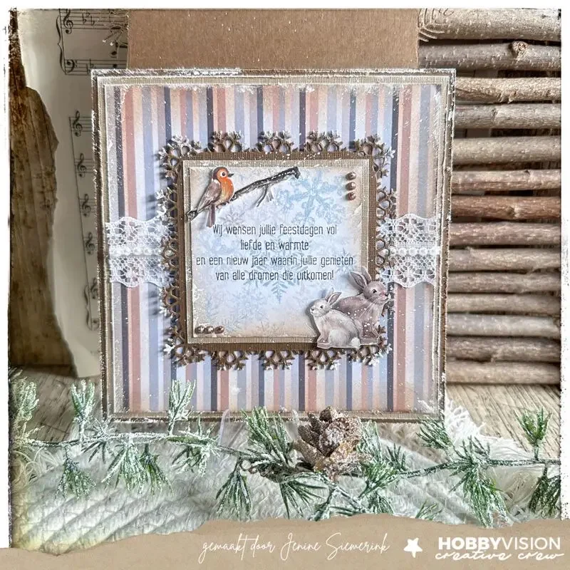 CuWinter Toys Frame Square Deer Snowflowers Metal Cutting Dies Silicone Stamps Scrapbooking Stencil Photo Album Card DIY Paper