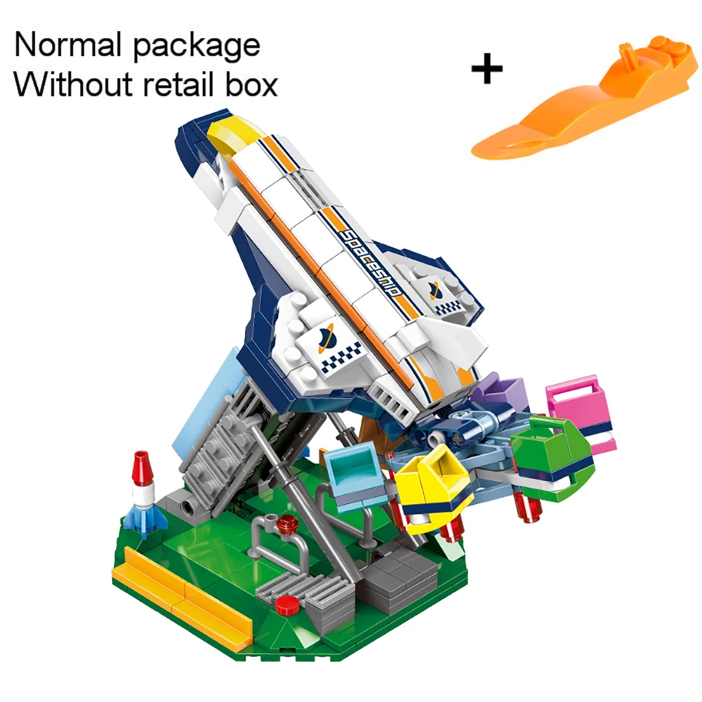 S8f5fa6755c644d11950b622d8b6db133Y Klocki do budowy targowe blokuje diabelski młyn zestaw duże wahadło statek piracki karuzela Park rozrywki z instrukcją montażu