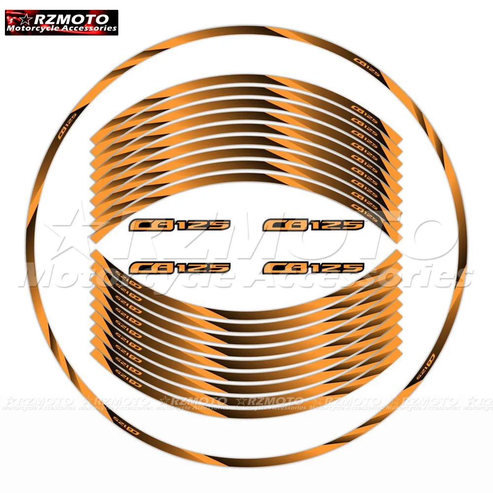 

Motorcycle 17 For HONDA HRC CB125 CB125R Inch Front Rear Decal Wheel Hub Waterproof Reflective Rim Stickers
