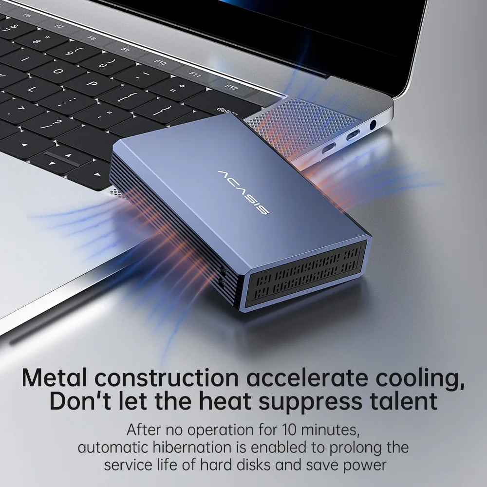 Acasis-gabinete de Disco Rígido Externo Dual Bay Hdd Case Ssd Case Raid Array tipo c 2.5 Disk Array Enclosure - Imagem 5