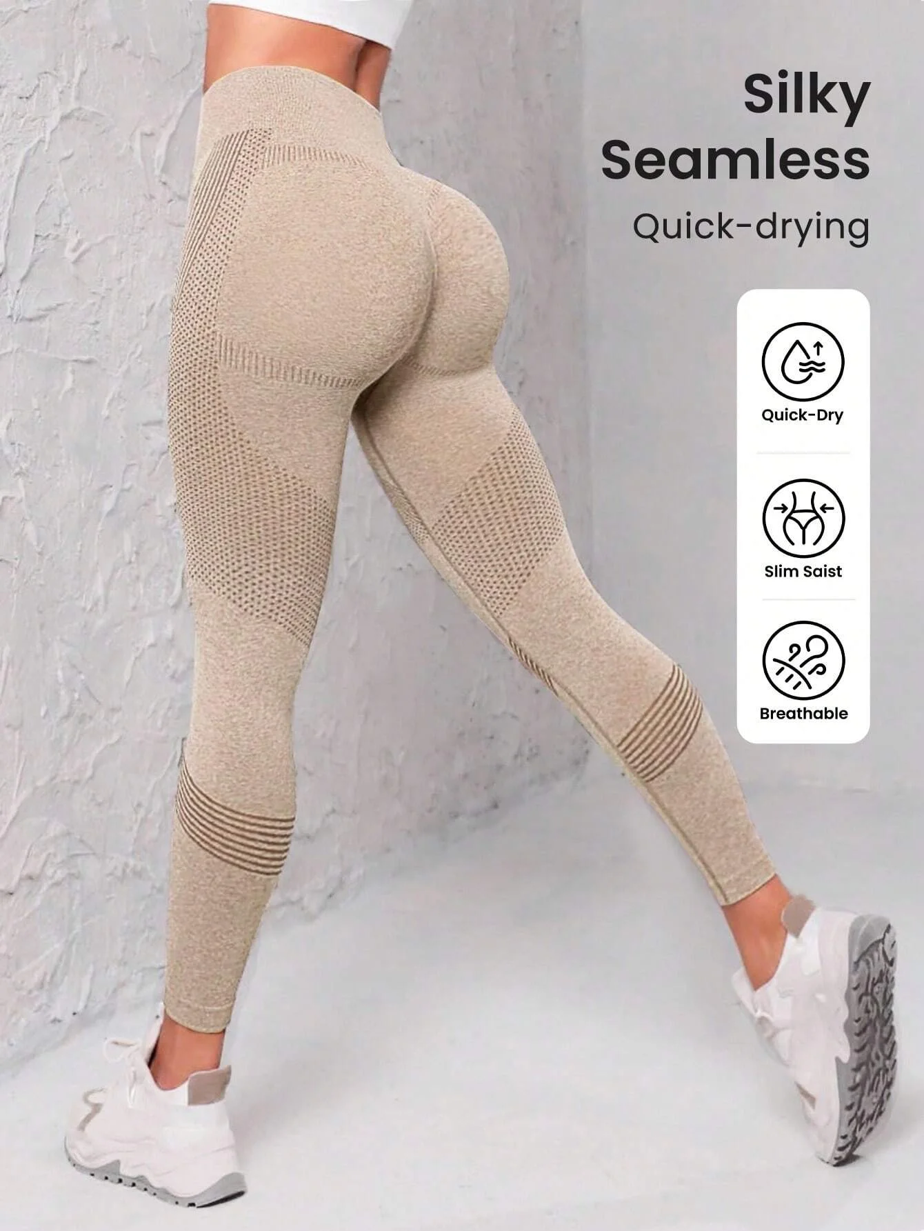Seamless Wide Waistband Sports Leggings 4