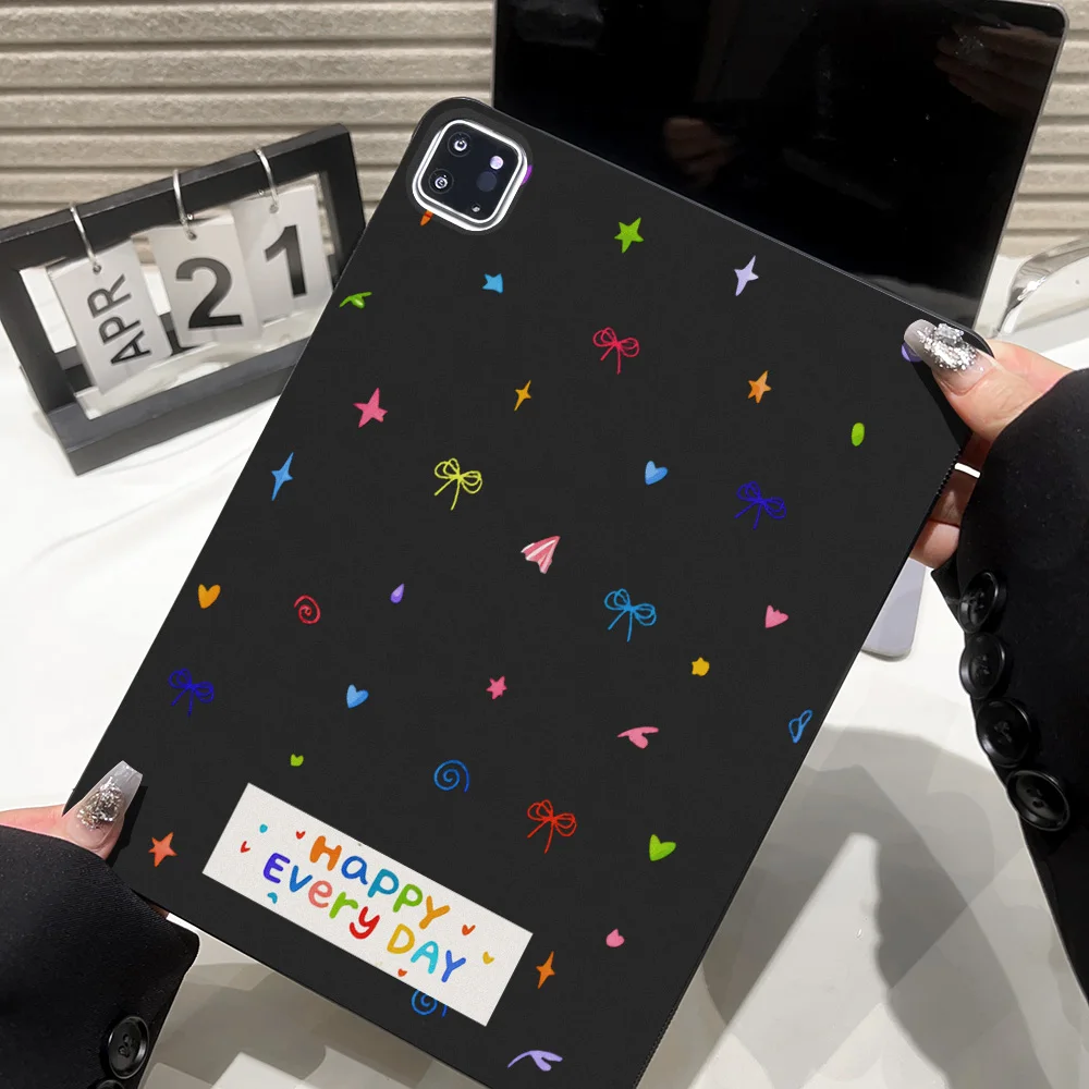 Frosted Tablet Case with Playful Healing Vibe and Lively Girl Aesthetic