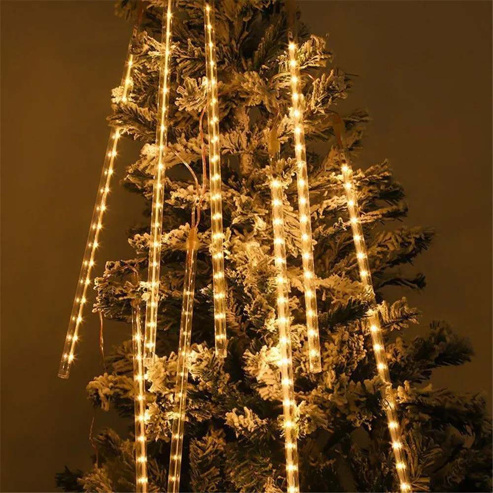 Description Picture 4 of item1/2/3/4Set New Year 30/50cm Outdoor Meteor Shower Rain LED String Lights Waterproof for Christmas Wedding Party Decoration Xmas