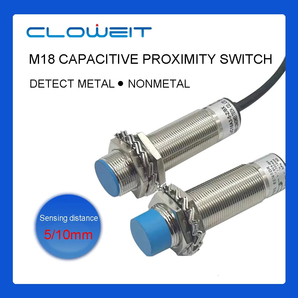 Cloweit M18 Sensor de Proximidade Capacitiva mm 10 mm Sensor de Nível de Detecção