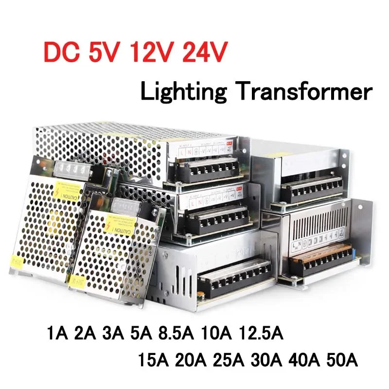 LED 조명 변압기 스위칭 전원 공급 장치, AC 110V  220V  DC 5V 12V 24V, 1A 2A 3A 5A 10A 15A 20A 25A 30A 40A 50A LED 드라이버