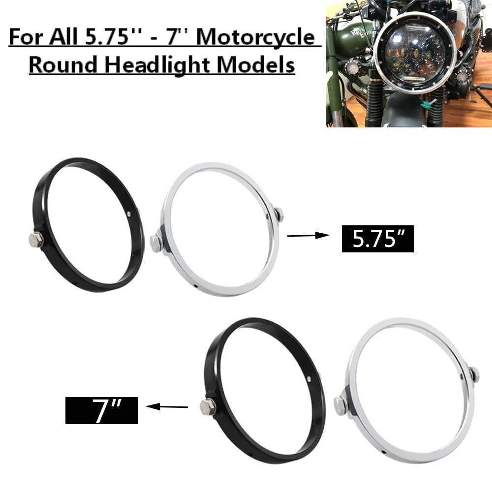 

5.75-7inch Universal Motorcycle Round Headlight Mount Bracket Headlamp Head Light Adapter Trim Ring For Harley Honda Yamaha Moto