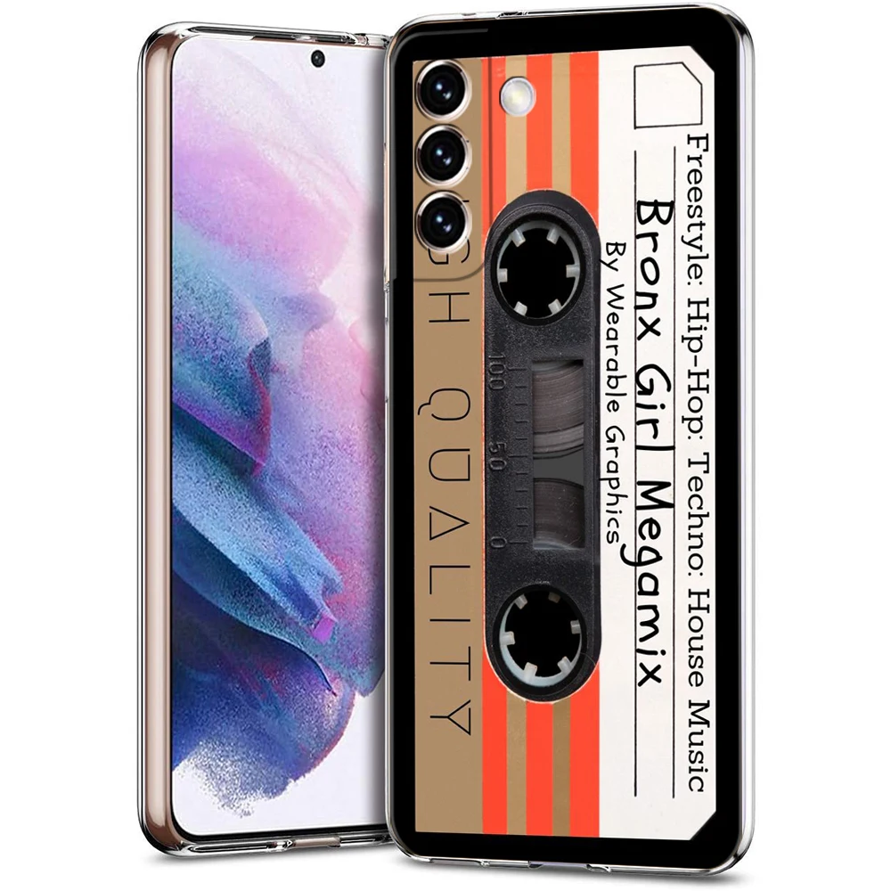 Vintage Cassette Tape Design Soft Clear Silicone Phone Case