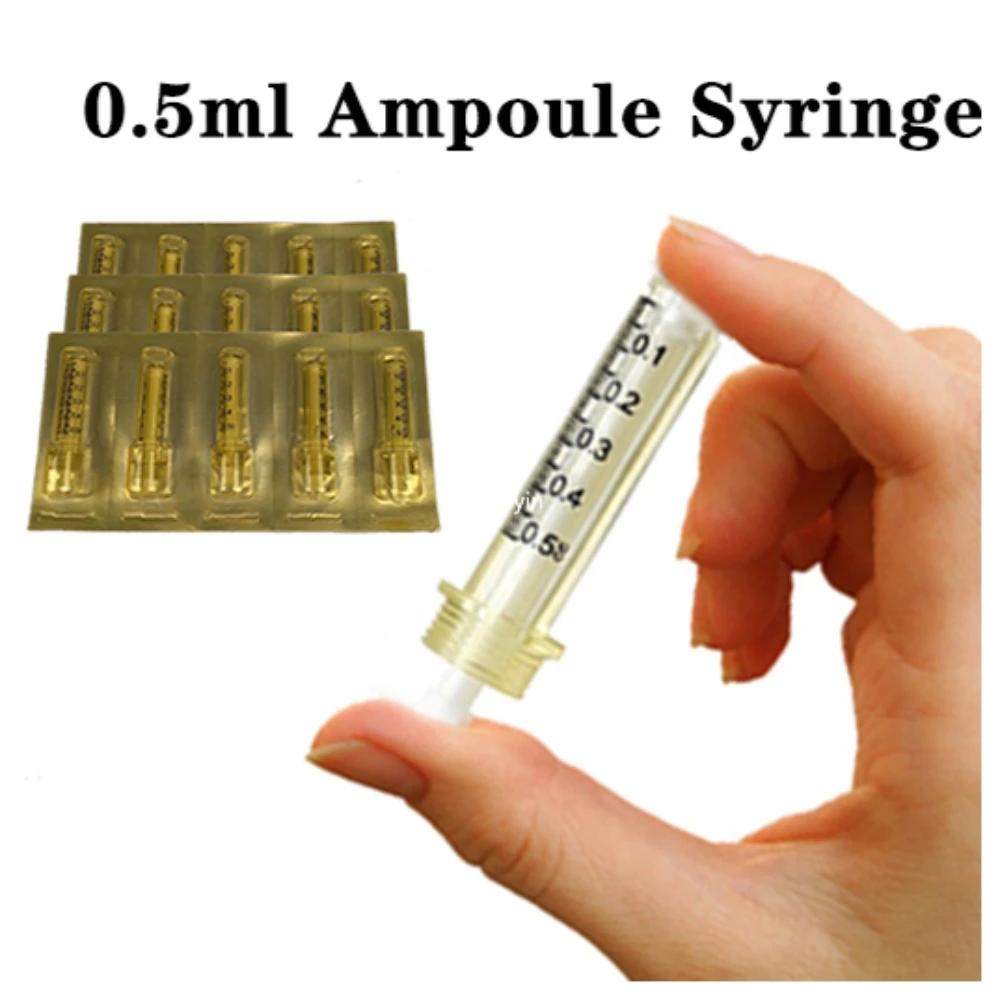 0.5ml/0.3ml Disposable Syringe Ampoule Head Needles Independent Sterile Package No Needle Lip Filler Syringes For Hyaluron Pen