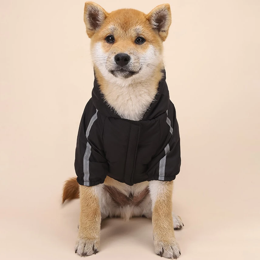 Abrigo impermeable para perros y gatos, Chaqueta de algodón cálida para cachorros, Sudadera con capucha reflectante, ropa de otoño e invierno 5