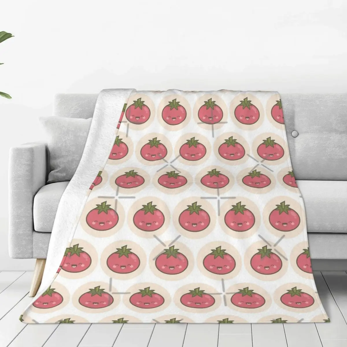 Happy Kawaii Tomato Coperta Copriletto Sul Letto Morbido Copridivano Ultraleggero