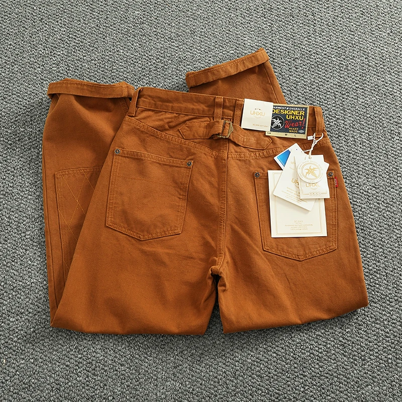 2025 Primavera e Autunno New American Retro Pantaloni cargo patchwork da uomo pesanti Pantaloni casual multitasche alla moda allentati 4