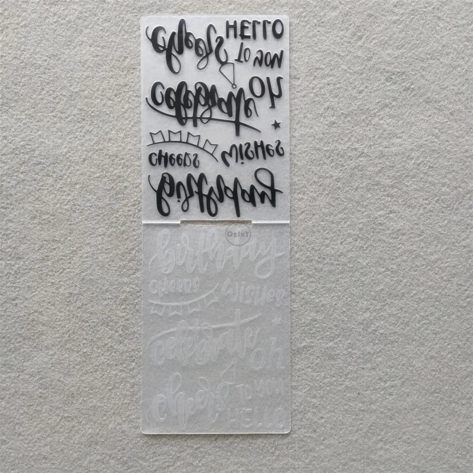 Stencil Per Goffratura Foglie In Plastica Trasparente - 10,5x14,5 Cm - Per Scrapbooking E Biglietti