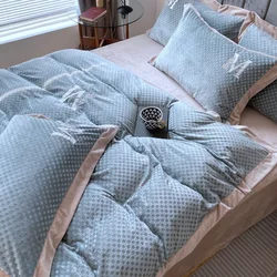 Milk Velvet Four-Piece Winter Coral Velvet Bed Sheet Duvet Cover Flannel Bedding Double-Sided Velvet Plus Velvet Baby Velvet