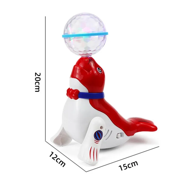 Kid Toys Top Ball Sea Lion Dolphin Electric Toys Children\'s Universal Rotating Light Music Projection Dancing Children\'s Toys