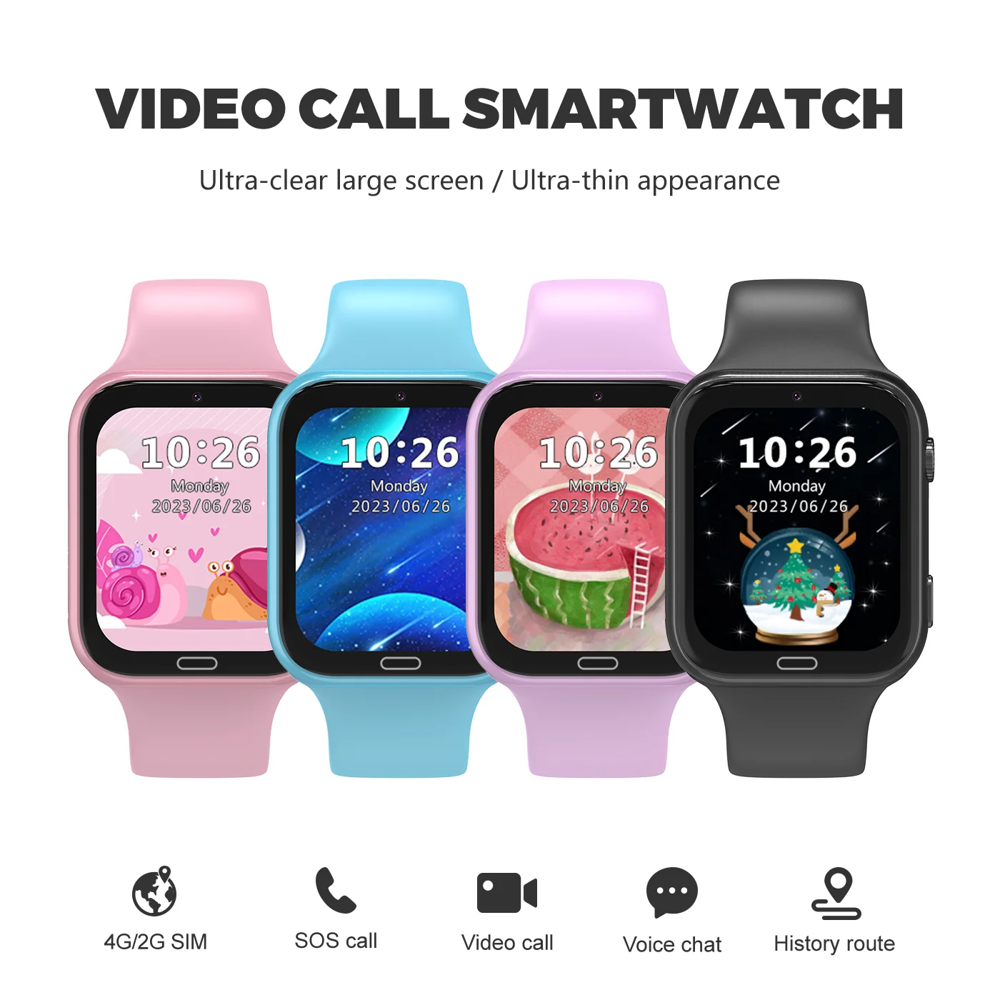 

2024 New 4G Smart LBS WIFI Tracker Location Watch for Kids Child Student SOS Video Call Camera Voice Monitor Phone Smartwatch