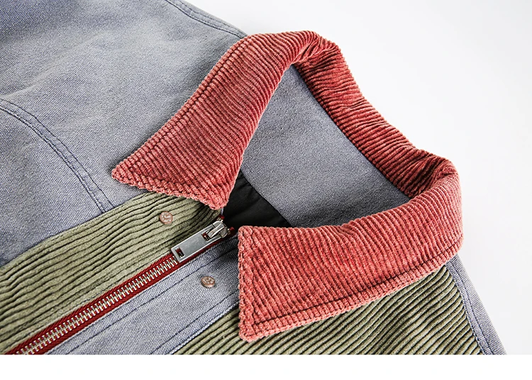 Color Block Patchwork Corduroy Denim Jacket 4 Color Block Patchwork Corduroy Denim Jacket S8f609538d8ad4de28194b75a38f5f19f4