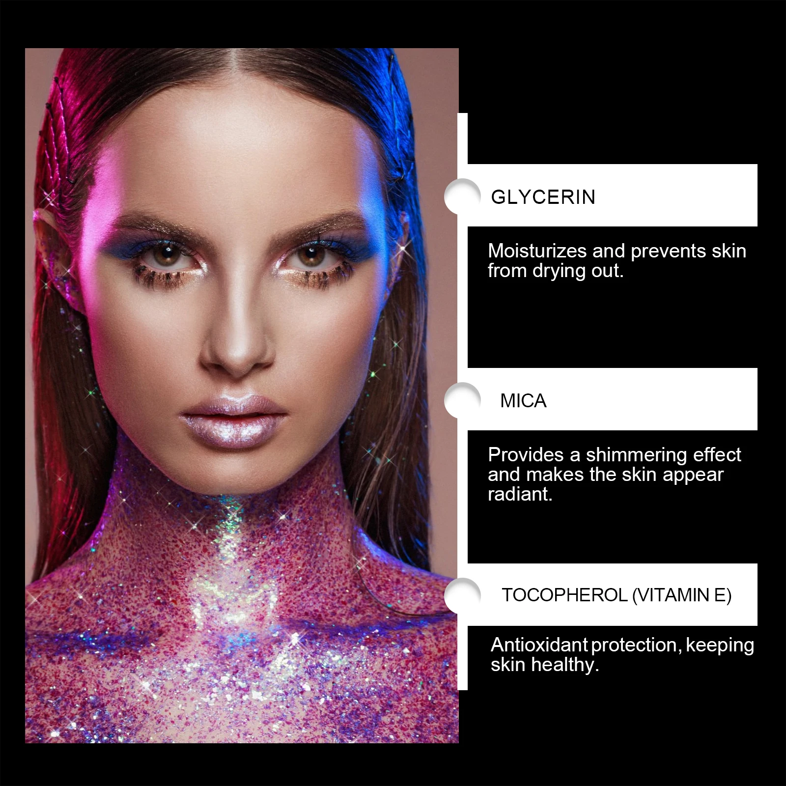 Stage & Festival Glitter Spray - Hair & Body Highlight Sparkling Formula, Ideal for Party Carnival & Holiday Atmosphere