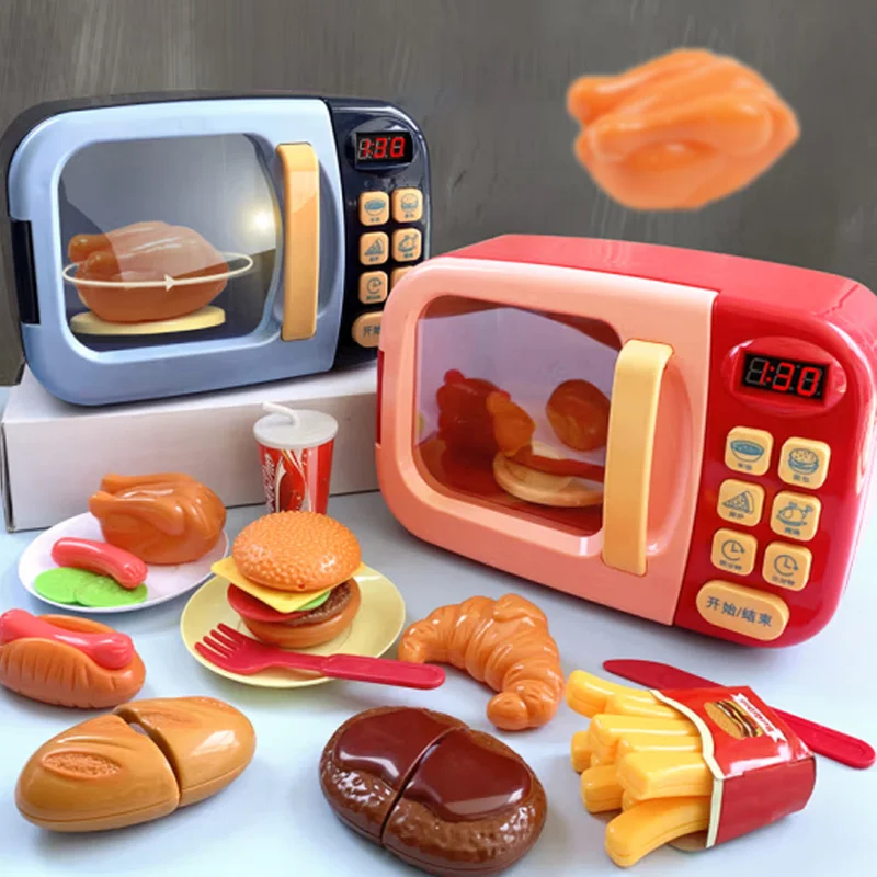 

Kid's Kitchen Toys Simulation Microwave Oven Educational Toys Mini Kitchen Food Pretend Play Cutting Role Playing Girls Toys