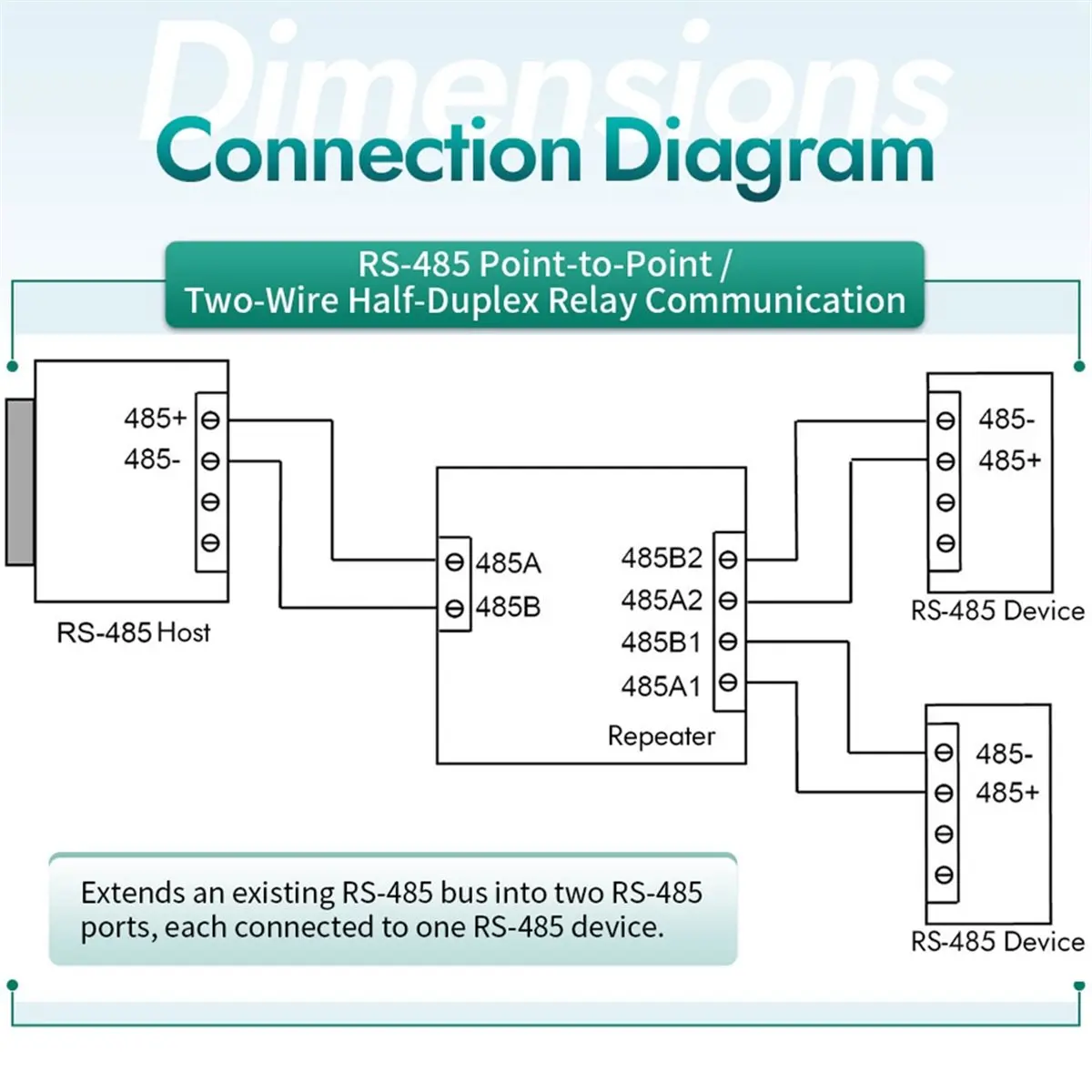 A10R RS-485 리피터 RS485 컨버터 Modbus-RTU 통신 모듈 확장된 네트워크 전송 거리