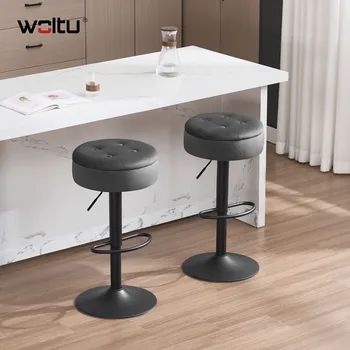 WOLTU 1PC Sgabelli da bar regolabili in altezza 360 °   Sedia da bar girevole con schienale in velluto Sgabello da bancone Sgabelli da bistrot per cucina pub 1